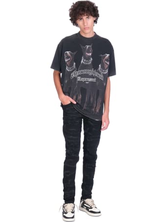 REPRESENT Shredded Jeans In Black Denim