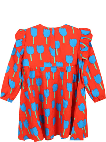 Stella McCartney Kids Red Dress For Baby Girl With Tulips