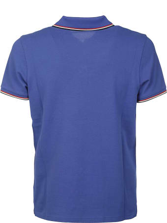 Moncler Stripe Trim Logo Patched Polo Shirt