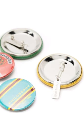 Philosophy di Lorenzo Serafini Kit Of Multicolor Brooches With Logo