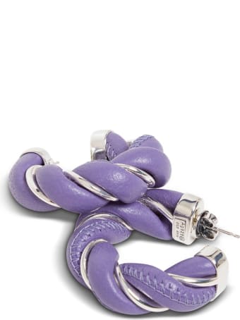 Bottega Veneta Hoop Earrings In Nappa And Silver
