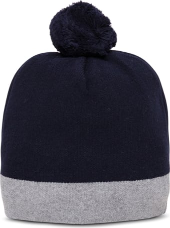 Chloé Blue And Grey Wool Hat With Logo