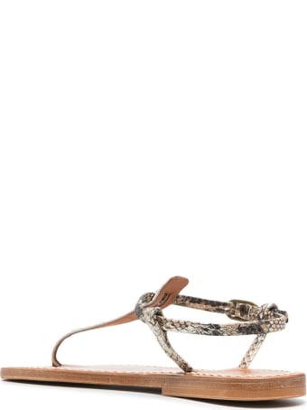 K.Jacques Python Print Leather Sandals