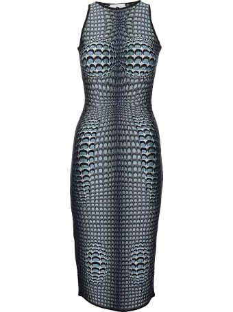 Marine Serre Moonfish Skin Jacquard Knit Tube Dress