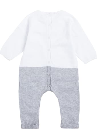 Givenchy White And Grey Cotton And Cashmere Onesie With Logo