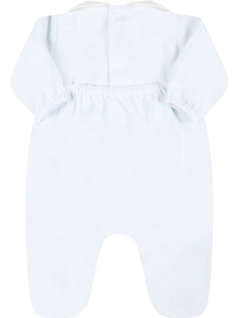 Little Bear Light Blue Babygrow For Baby Girl With Bear