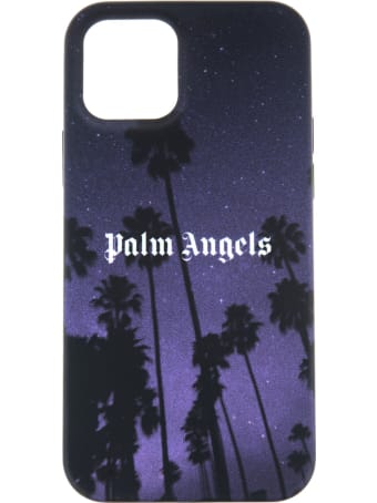 Palm Angels Black Iphone 12 Pro Case With Palms And Stars