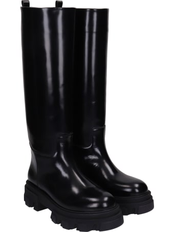 Gia X Pernille Teisbaek Perni 07 Low Heels Boots In Black Leather