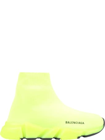 Balenciaga Neon Yellow Sneakers For Kids With Logo