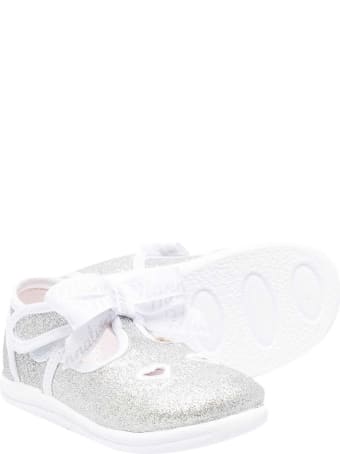 Monnalisa Glitter Silver Ballet Flats