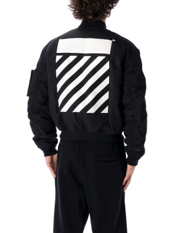 Off-White Off White Diagonal Print Bomber Jacket