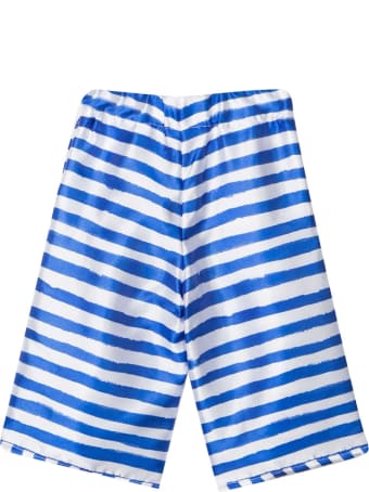 MiMiSol White Shorts With Blue Stripes Mi Mi Sol Kids