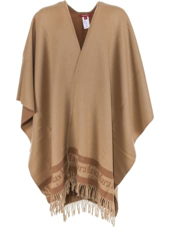 Max Mara Poncho In Camel Wool