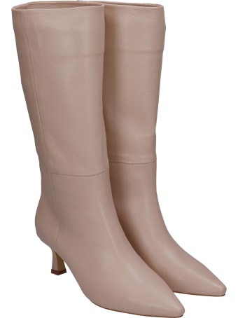 Lola Cruz High Heels Boots In Powder Leather