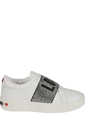 Love Moschino Crystal Embellished Love Sneakers