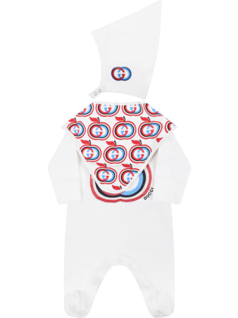Gucci White Set For Babykids With Logo