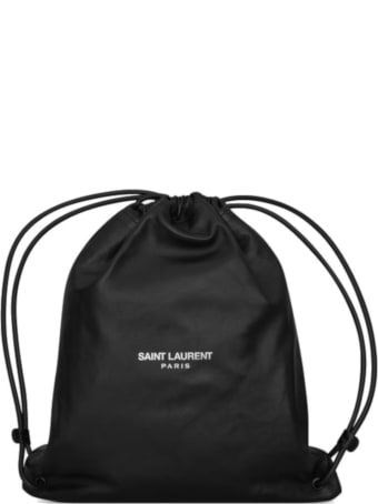Saint Laurent Logo Print Drawstraing Backpack