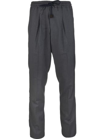 Fedeli Man Anthracite Grey Tailored Trousers With Elasticated Waist