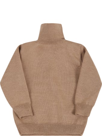 Little Bear Beige Turtleneck For Baby Kids