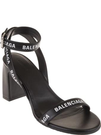 Balenciaga Black Sandal With Logoed Straps