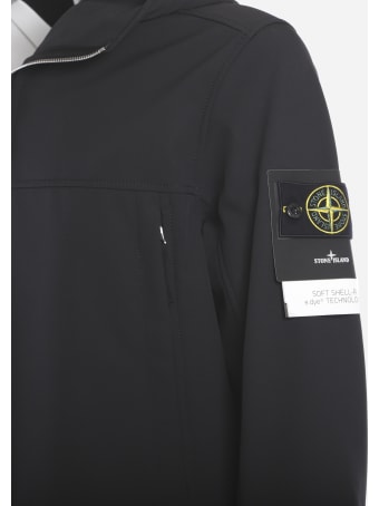 Stone Island Technical Fabric Jacket With Logo Patch