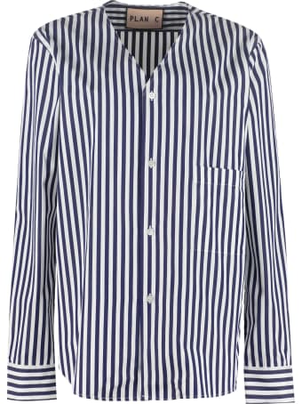 Plan C Striped Cotton Shirt