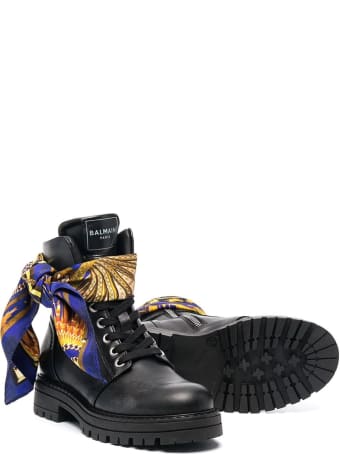Balmain Black Leather Boots