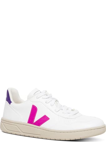 Veja White Vegan Leather Sneakers With Side Logo