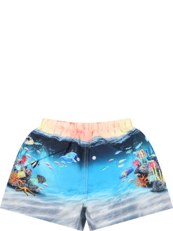 Molo Multicolor Swimshort For Aby Boy With Fishes
