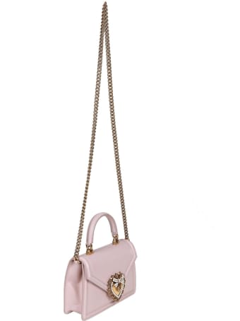 Dolce & Gabbana Small Devotion Handbag In Powder Leather