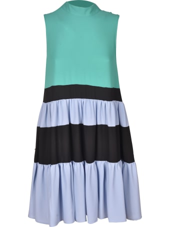 Jucca Tie-neck Sleeveless Stripe Detail Dress