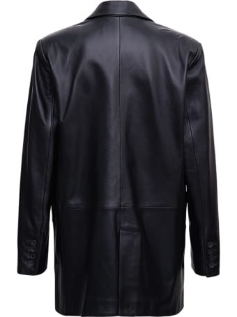 ARMA Single Breasted Blazer In Black Leather