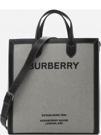 Burberry Horseferry Print Cotton Canvas Tote Bag