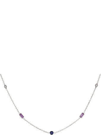 Lo Spazio Jewelry Lo Spazio Blue , Pink Sapphire and Diamond Necklace