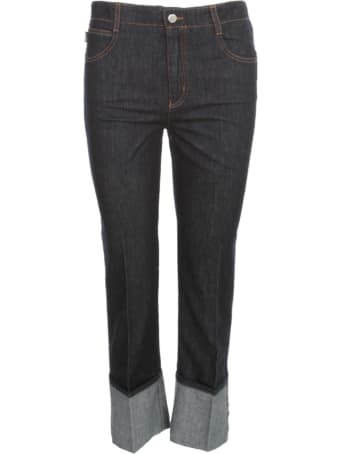 Love Moschino Straight Jeans W/lapel And Written