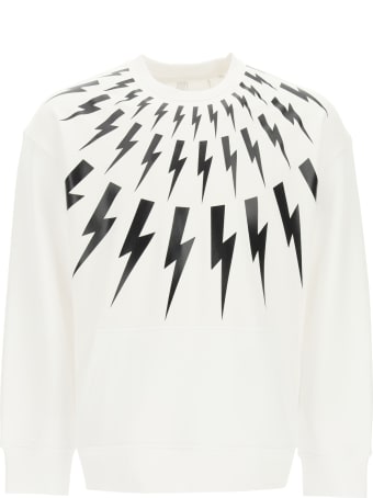 Neil Barrett Fair-isle Thunderbolt Crewneck Sweatshirt