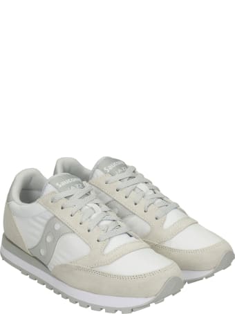 Saucony Jazz O Sneakers In White Suede And Fabric