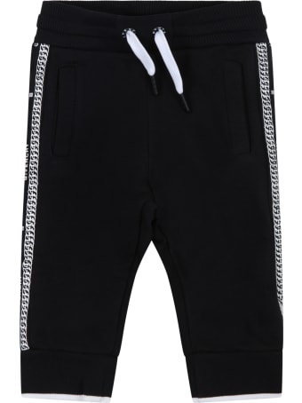 Givenchy Black Sweatpant For Baby Kids With Logos