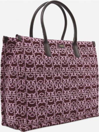 Pinko Handbag In Cotton Blend With All-over Monogram