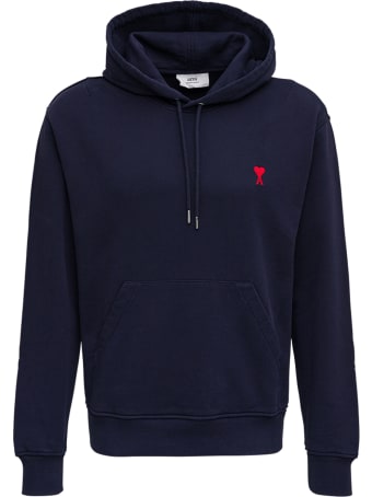 Ami Alexandre Mattiussi Blue Cotton Hoodie With Logo
