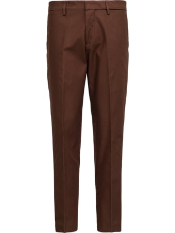 costumein Brown Tailored Cotton Gabardine Trousers