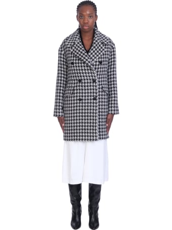 Tagliatore 0205 Coat In Black And White Wool