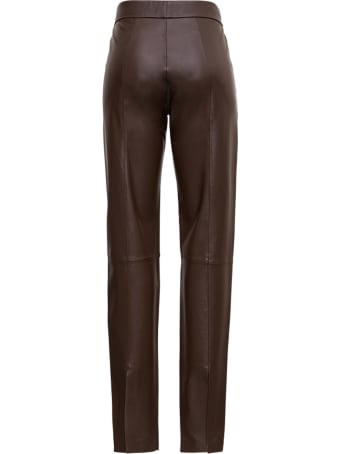 Federica Tosi Brown Leather Pants