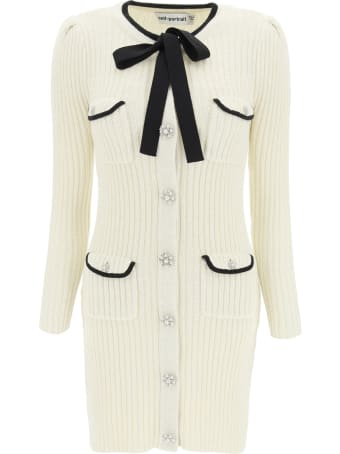 self-portrait Lurex Mini Dress With Bow