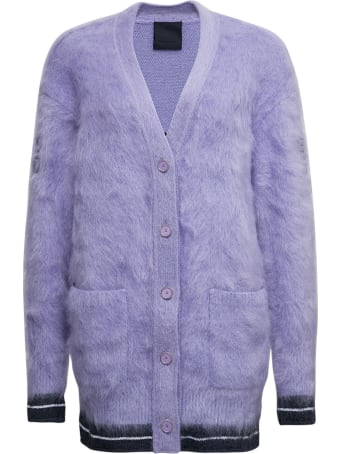 Givenchy Lilac Mohair Blend Cardigan With Logo