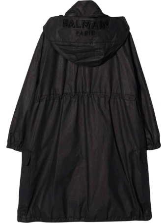 Balmain Black Teen Trench Coat