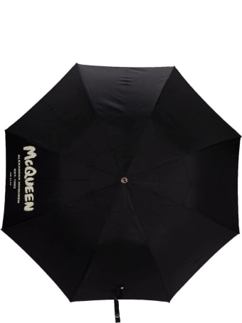 Alexander McQueen Black Mcqueen Graffiti Umbrella