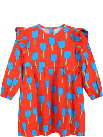 Stella McCartney Kids Red Dress For Baby Girl With Tulips
