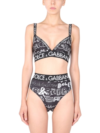 Dolce & Gabbana Bralette With All Over Logo
