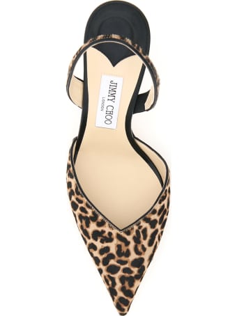 Jimmy Choo Thandi 85 Leopard Print Slingback Pumps
